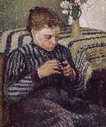 Woman Sewing Camille Pissarro